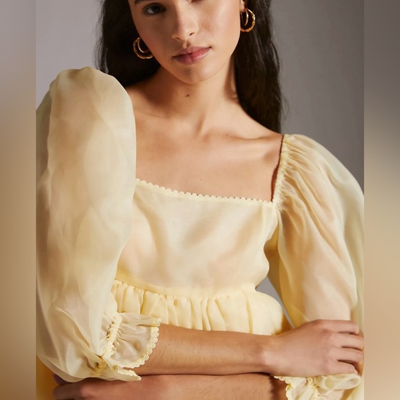 Anthropologie Selkie Puff Dress Banana - Picture 3 of 8